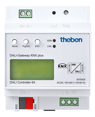 Theben 9070929 Шлюз DALI Gateway KNX служит интерфейсом между системами DALI и KNX DALI-Gateway KNX plus