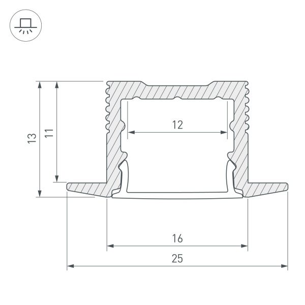 Оборудование Arlight 036040 Профиль SL-SLIM-H13M-F25-3000 ANOD (Arlight, Алюминий) по выгодной цене. Купить в Москве со скидкой.
