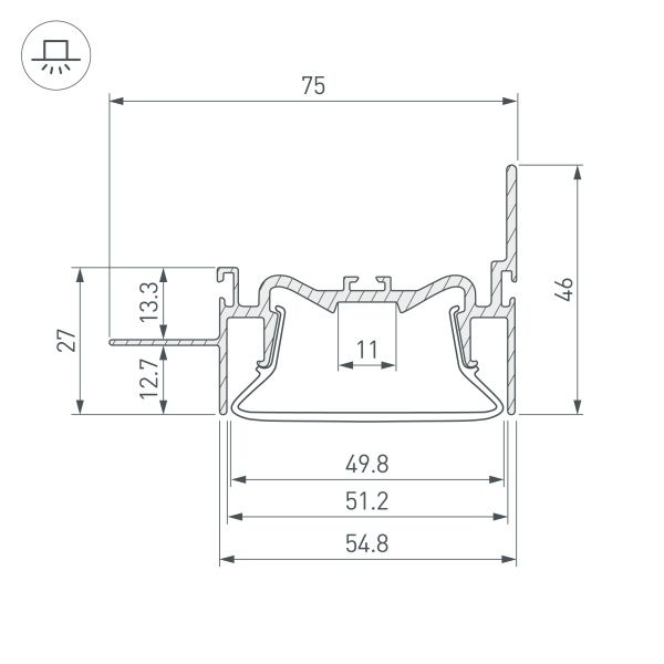 Оборудование Arlight 035771 Профиль FOLED-50-WALL-2000 (Arlight, Алюминий) по выгодной цене. Купить в Москве со скидкой.