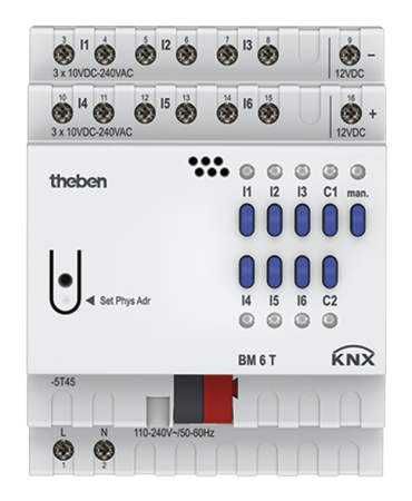 Theben 4940230 Бинарный вход, 6 каналов FIX1 BM 6 T KNX