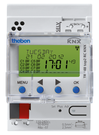 Theben 6489212 Цифровой таймер с годовой и астрономической программами TR 648 top2 RC KNX