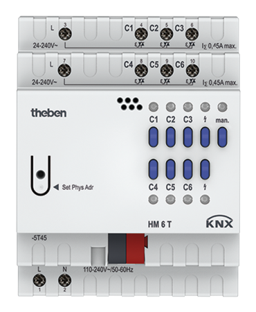 Theben 4940240 6-ти канальный актуатор отопления FIX1 HM 6 T KNX