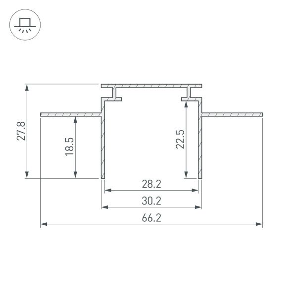 Оборудование Arlight 019861 Профиль-держатель TEK-PLS-GH16-2000 (Arlight, Алюминий) по выгодной цене. Купить в Москве со скидкой.