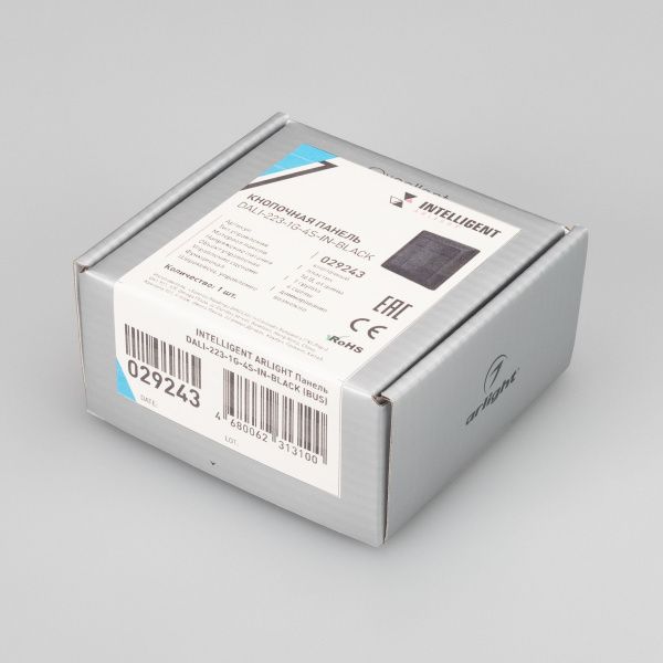 Оборудование Arlight 029243 INTELLIGENT ARLIGHT Панель DALI-223-1G-4S-IN-BLACK (BUS) (IARL, -) по выгодной цене. Купить в Москве со скидкой.