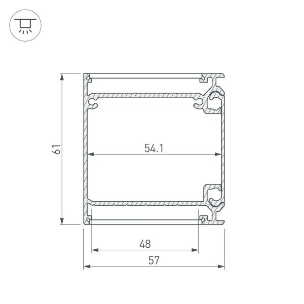 Оборудование Arlight 017359 Профиль BOX57-DUAL-2000 ANOD (Arlight, Алюминий) по выгодной цене. Купить в Москве со скидкой.