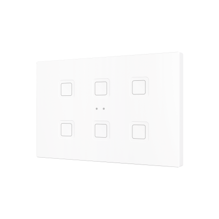 Zennio ZVITRXL6W Tecla RGB XL 6. PC-ABS Емкостная кнопка, 6 кнопок