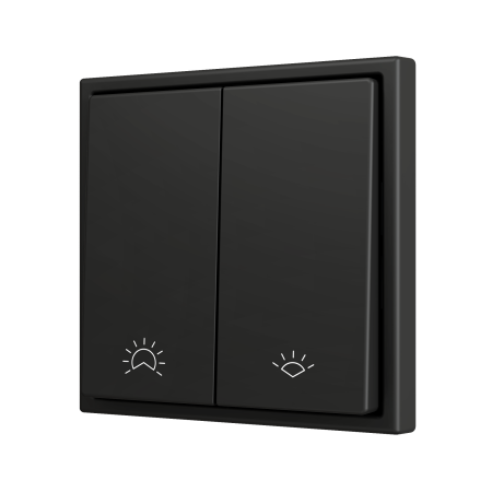 Zennio ZS702PB2AC ZS70, Двойная мягкая кнопка для 2 бинарных входов 70x70 мм – Антрацит, На заказ