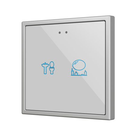 Zennio ZVIFR70X2 Выключатель сенсорный KNX Flat RGB 70 X2, 2 кнопки, 70x70, кастомизируемый