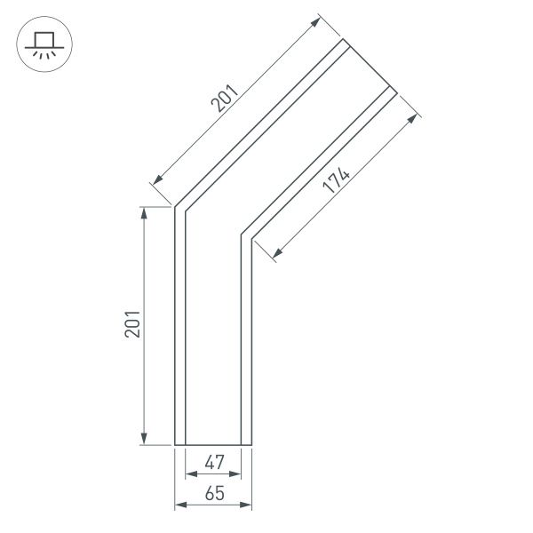Оборудование Arlight 030123 Угол SL-LINIA65-F-135 (Arlight, Металл) по выгодной цене. Купить в Москве со скидкой.