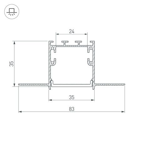 Оборудование Arlight 031374 Профиль с экраном SL-LINIA32-FANTOM-2500 ANOD+FROST (Arlight, Алюминий) по выгодной цене. Купить в Москве со скидкой.