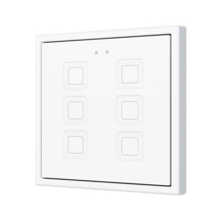 Zennio ZVITR70X6W Tecla RGB 70 X6. PC-ABS Емкостная кнопка с RGB-подсветкой, 70 x 70 пикселей, 6 кнопок