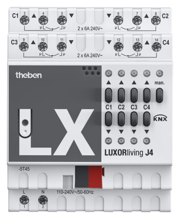 Theben 4800450 4-канальный актуатор приводов LUXORliving J4