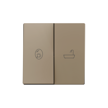 Zennio 830004404 ZS55, Накладка на двойной переключатель 55x55 мм, Антрацит, На заказ