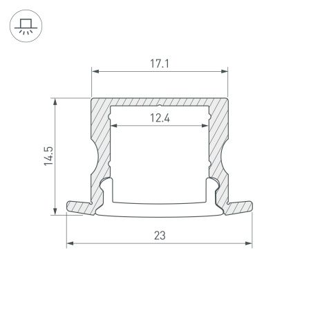 Оборудование Arlight 036327 Профиль ARH-LINE-2315-F-2000 ANOD (Arlight, Алюминий) по выгодной цене. Купить в Москве со скидкой.