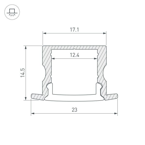 Оборудование Arlight 036327 Профиль ARH-LINE-2315-F-2000 ANOD (Arlight, Алюминий) по выгодной цене. Купить в Москве со скидкой.