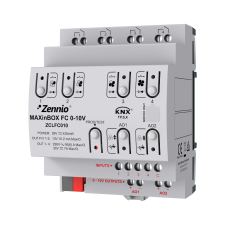 Zennio ZCLFC010 Контроллер 2/4-х трубных фанкойлов KNX MAXinBOX FC 0-10V