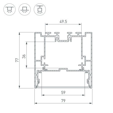 Оборудование Arlight 021174 Профиль с экраном S2-LINE-7977-2500 ANOD+OPAL (Arlight, Алюминий) по выгодной цене. Купить в Москве со скидкой.