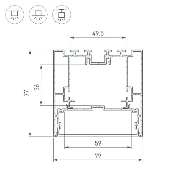 Оборудование Arlight 021174 Профиль с экраном S2-LINE-7977-2500 ANOD+OPAL (Arlight, Алюминий) по выгодной цене. Купить в Москве со скидкой.