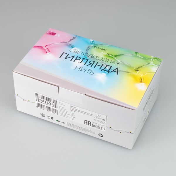 Оборудование Arlight 031524 Светодиодная гирлянда ARD-STRING-CLASSIC-15000-WHITE-100LED-LIVE RGB-SPI (12V, 53W) (Ardecoled, IP65) по выгодной цене. Купить в Москве со скидкой.