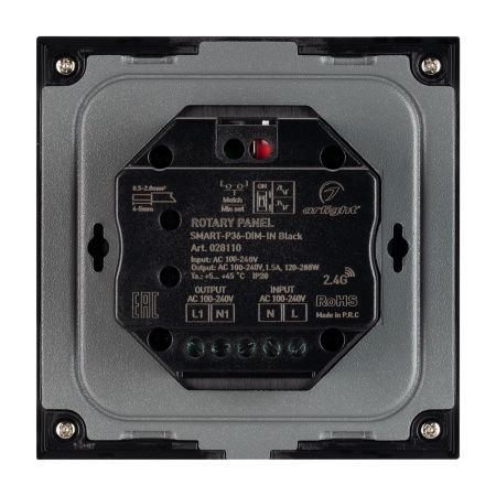 Оборудование Arlight 028110 Панель SMART-P36-DIM-IN Black (230V, 1.2A, TRIAC, Sens, 2.4G) (Arlight, IP20 Пластик, 5 лет) по выгодной цене. Купить в Москве со скидкой.