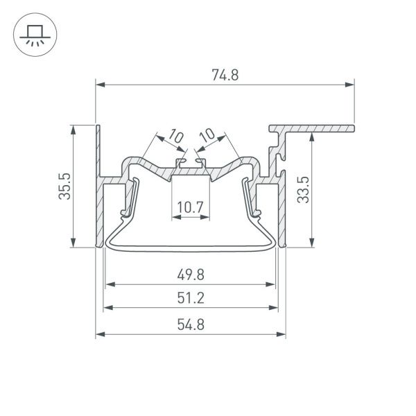 Оборудование Arlight 035770 Профиль FOLED-50-CEIL-SIDE-2000 (Arlight, Алюминий) по выгодной цене. Купить в Москве со скидкой.