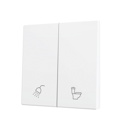 Zennio ZS70CSOFT22MWC ZS70, Накладка для кнопки Double KNX Soft 70x70 мм, Наклон вниз, Матовый белый, На заказ