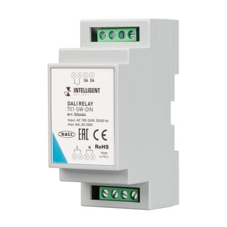 Arlight 026464 INTELLIGENT ARLIGHT Релейный модуль DALI-701-SW-DIN (BUS, 16A) (IARL, DIN-рейка)