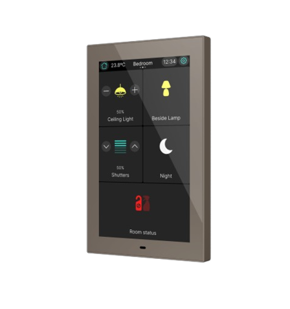 Zennio ZVICX50M 5-дюймовая емкостная сенсорная панель CX50, мокко