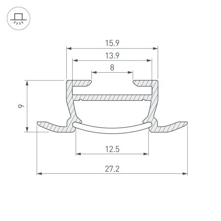 Оборудование Arlight 016936 Профиль TK-F-2000 (CT) ANOD (Arlight, Алюминий) по выгодной цене. Купить в Москве со скидкой.