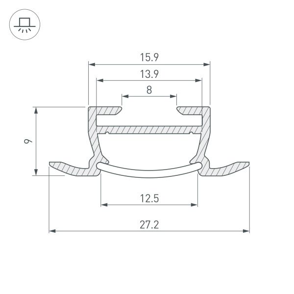 Оборудование Arlight 016936 Профиль TK-F-2000 (CT) ANOD (Arlight, Алюминий) по выгодной цене. Купить в Москве со скидкой.