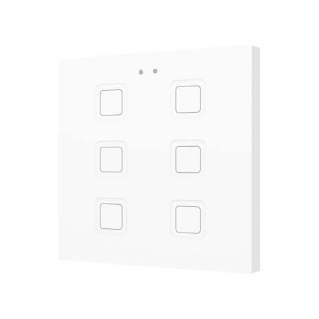 Zennio ZVITR6W Tecla RGB 6. PC-ABS Емкостный сенсорный переключатель с RGB-подсветкой, 6 кнопок, белый