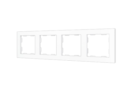 Zennio 980000409 ZS55. Рамка на 4 поста - Матово-белый