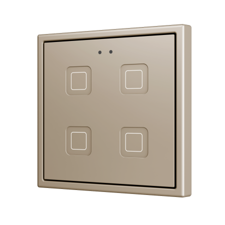 Zennio ZVITR70X4C Tecla RGB 70 X4. PC-ABS Емкостная кнопка с RGB-подсветкой, 70 x 70 пикселей, 4 кнопки