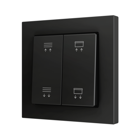 Zennio ZS552PB4AC ZS55, Двойная мягкая кнопка для 4 бинарных входов 55x55 мм – Антрацит – На заказ