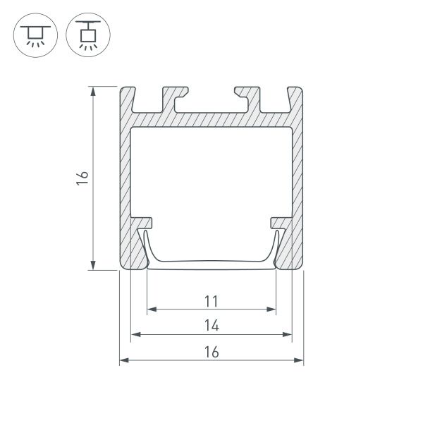 Оборудование Arlight 021648 Профиль PDS-ZM-2000 ANOD (Arlight, Алюминий) по выгодной цене. Купить в Москве со скидкой.