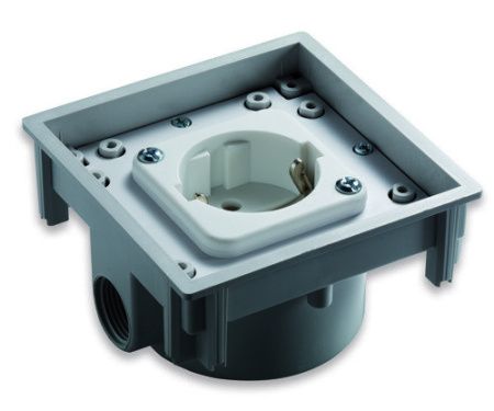 ABL 1471601 РОЗЕТКА SCHUKO, ТЕРМОПЛАСТ, 2 КАБЕЛЬНЫХ ВВОДА С РЕЗЬБОЙ, IP41