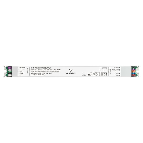 Оборудование Arlight 028456 Блок питания ARJ-55-LONG-DALI-0-10V-PFC (55W, 1050mA) (Arlight, IP20 Металл, 7 лет) по выгодной цене. Купить в Москве со скидкой.