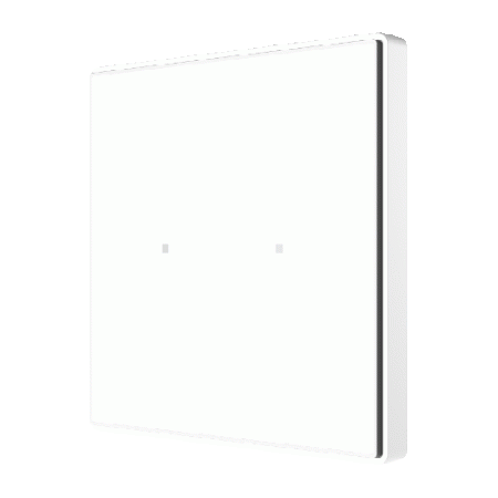 Zennio Выключатель сенсорный KNX Square TMD, 2-кнопочный, 2хAI/DI, термостат, датчик температуры, цвет: Белый ZVI-SQTMD2-W