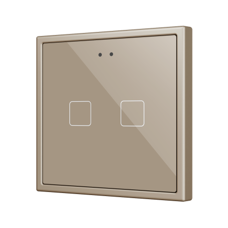 Zennio ZVIFR70X2C Выключатель сенсорный KNX Flat RGB 70 X2, 2 кнопки, 70x70, шампань