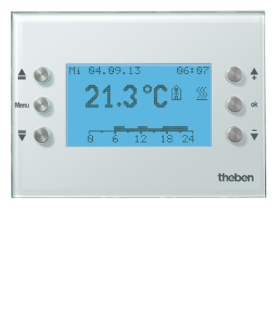 Theben 8269210 Универсальный контроллер-дисплей с терморегулятором VARIA 826 S WH KNX