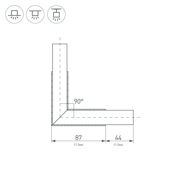 Оборудование Arlight 031268 Угол PLS-LOCK-H25-L90 BLACK (с экраном MAT-L) (Arlight, Металл) по выгодной цене. Купить в Москве со скидкой.