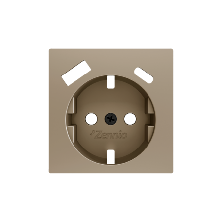 Zennio ZS55CSC2USC ZS55, Крышка для розетки Schuko с разъемами USB C и A 55x55 мм, Шампанское
