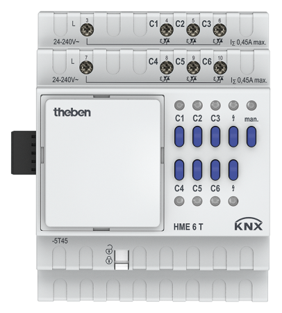Theben 4930245 6-ти канальный актуатор отопления. Линейка MIX2 HME 6 T KNX