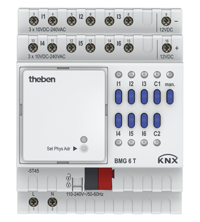 Theben 4930230 Бинарный вход, 6 каналов. Линейка MIX2 BMG 6 T KNX