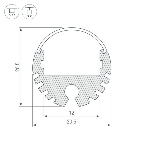 Оборудование Arlight 016219 Профиль ARH-ROUND-D20-2000 ANOD (Arlight, Алюминий) по выгодной цене. Купить в Москве со скидкой.