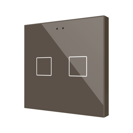 Zennio ZVIFR2M Плоский RGB 2. Стеклянная емкостная кнопка, 2 кнопки, мокко