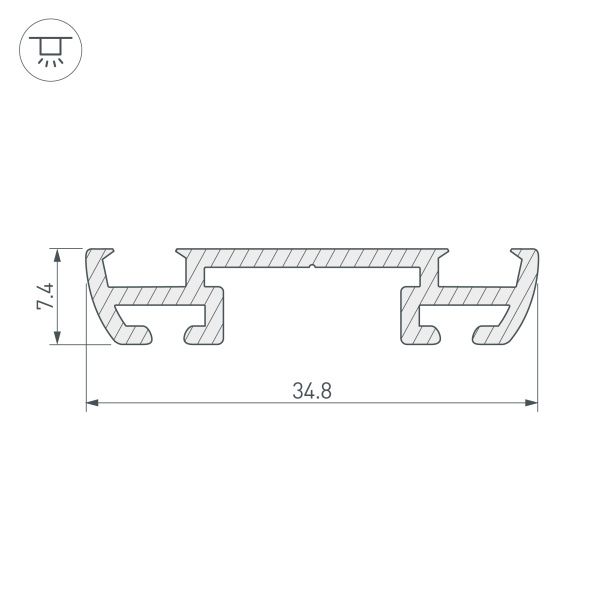 Оборудование Arlight 019863 Профиль-держатель PHS-A-BASE-H7.4-2000 ANOD (Arlight, Алюминий) по выгодной цене. Купить в Москве со скидкой.
