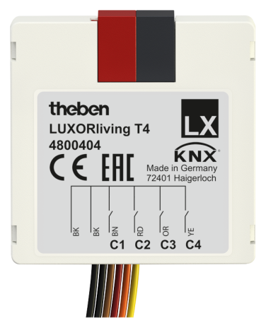Theben 4800404 4-канальный бинарный интерфейс кнопок/датчиков LUXORliving T4