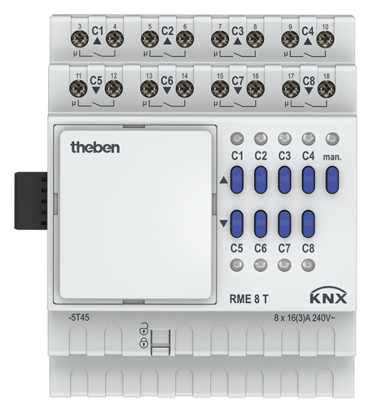 Оборудование Theben 4930205 Универсальный актуатор: 8 каналов реле или 4 канала управления приводами штор. Линейка MIX2 RME 8 T KNX по выгодной цене. Купить в Москве со скидкой.