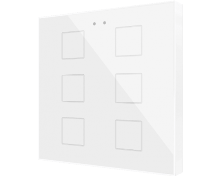 Zennio ZVIFR6W Flat RGB 6. Емкостный сенсорный переключатель с RGB-подсветкой Flat RGB, 6 кнопок, белый